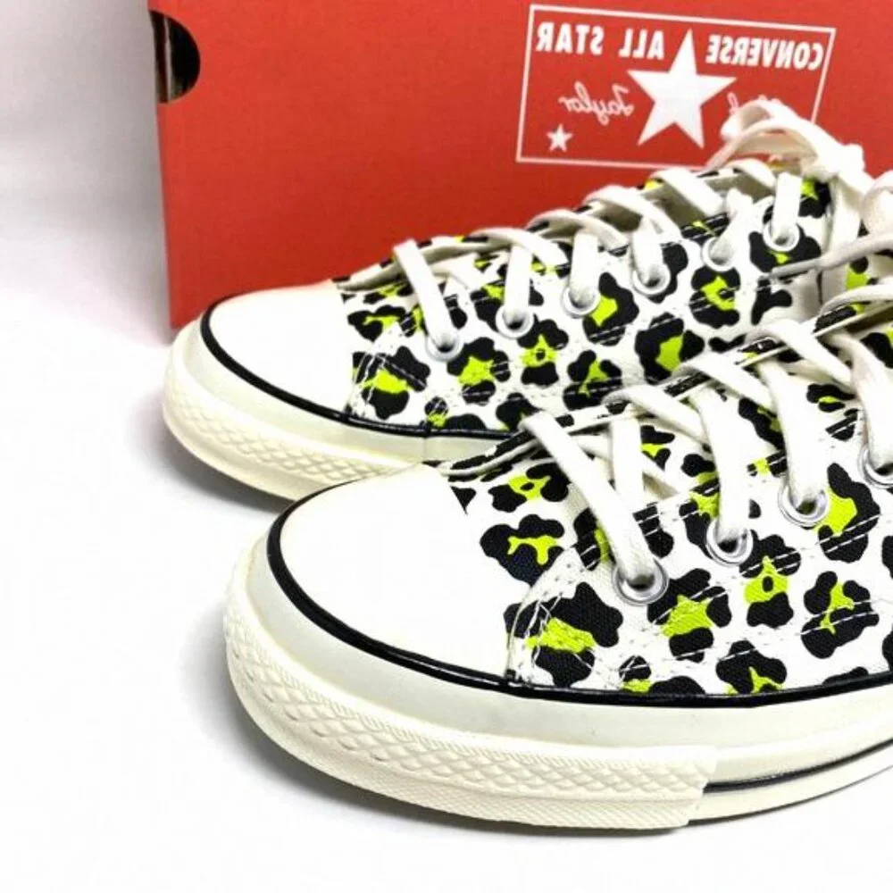 💖MEGA SALE💖Converse CHUCK 70 OX EGRET Black Leopard 164410C Men's Low Print